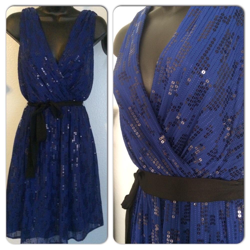 Navy & Black Sequin Dress